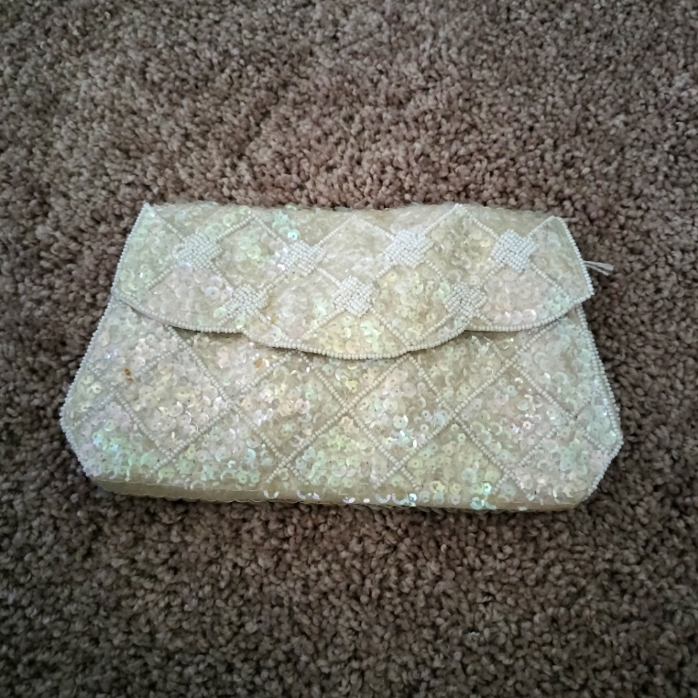 ⭐3 for$15Vintage ivory purse/ clutch - Picture 1 of 8